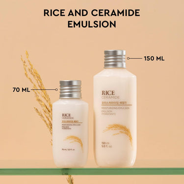 The Face Shop Rice & Ceramide Moisturizer Emulsion | Barrier Repair Cream | Locks Moisture For 12 Hours,For Soft & Glowing Skin | Korean Skin Care for all skin types (70ml)